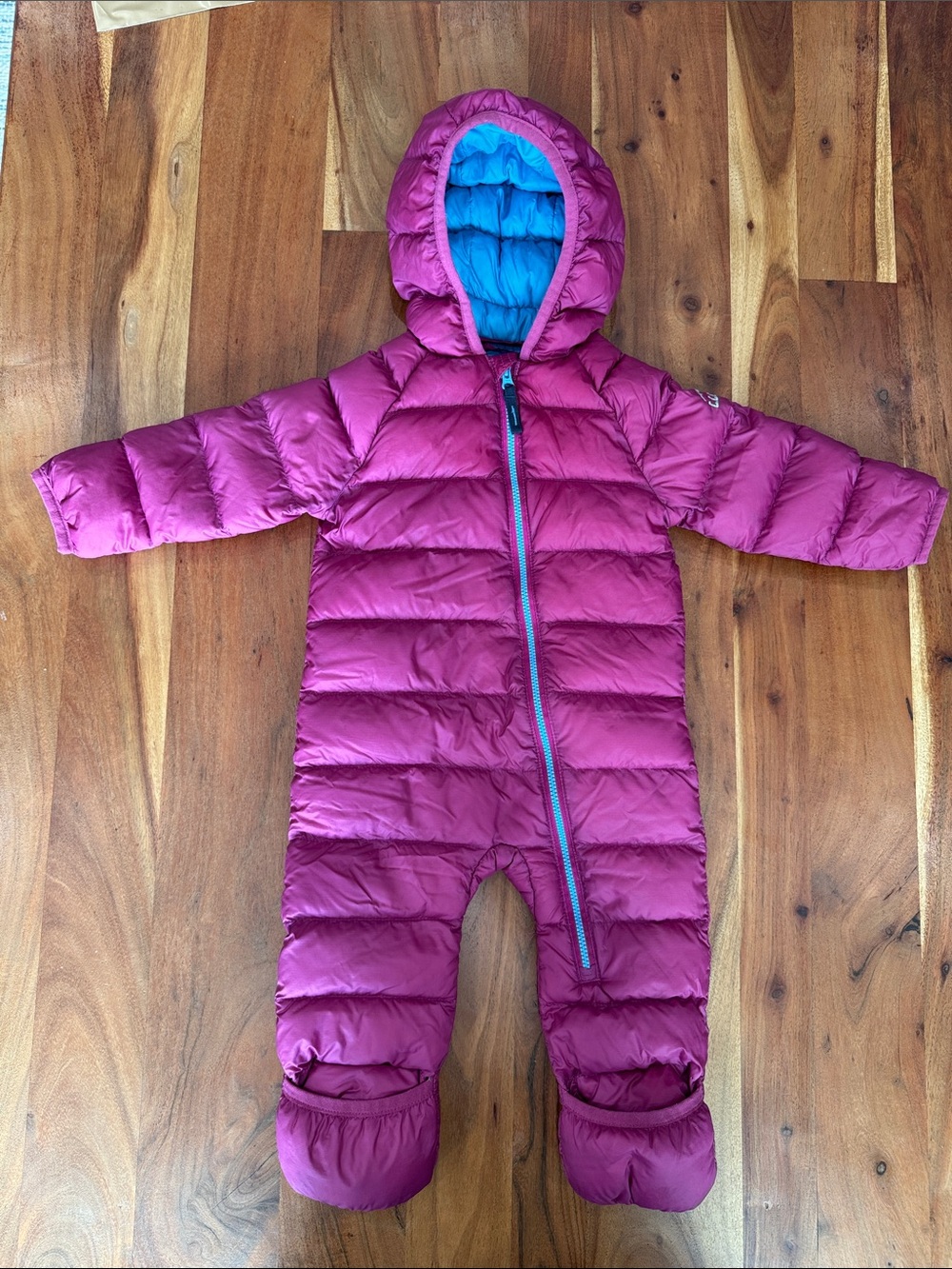 LL Bean‎ Ultralight 650 Down Bunting Quilted Full Zipper Pink 3-6 Mons